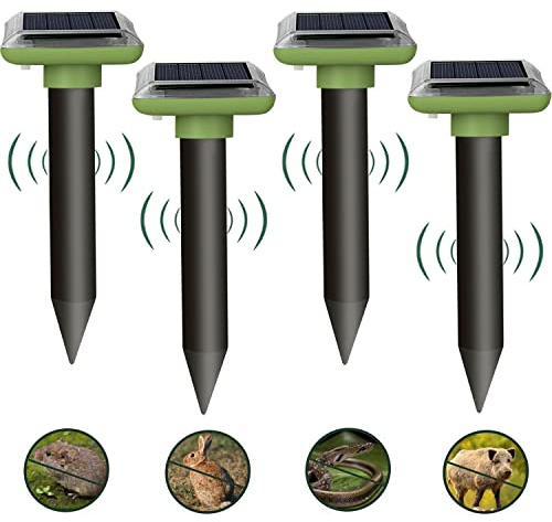 Repelente ultrasónico para Topos, Repelente Solar para Topos 4 Piezas, Repelente para ahuyentador de Topos, Repelente para Topos, Repelente para Topos, Repelente para Topos, ahuyentador para Topos
