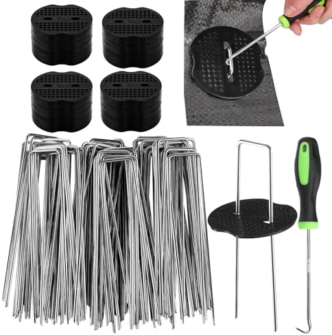 Estacas para Tela De Jardinería - Clavos Metálicos Galvanizados - 50 Piquetes para Césped y Jardín,para Exterior Jardín Sendero Granja Patio Entrada Valla Césped