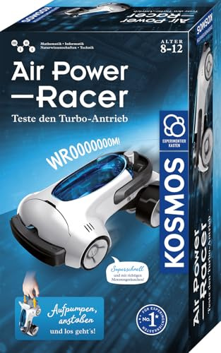 KOSMOS Air Power Racer, tester l'azionamento turbo, giocattolo da corsa ad aria, scatola di esperimenti per bambini dagli 8 anni in su, per ragazze e ragazzi