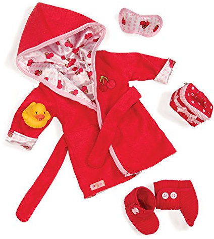Our Generation Deluxe Clothes - Robe a Dub - Cherry Dressing Gown Outfit - for 46cm Doll - for Ages 3, 4 and up