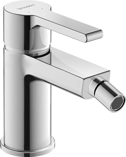 Duravit B.2 Einhebel-Bidetarmatur (Auslauf Höhe 78 mm), Bidetmischer mit Zugstangen-Ablaufgarnitur, Keramikkartusche und Temperaturbegrenzung, Chrom