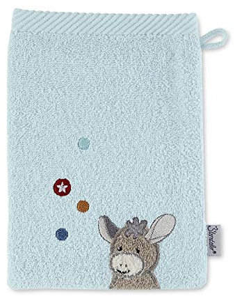Sterntaler Waschhandschuh Esel Emmi, Größe: 21 x 15 cm, Mittelblau 7202070