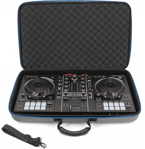 CASEMATIX DJ Controller Travel Case Compatible with Hercules Inpulse 500 - Hard Shell DJ Mixer Carrying Case with Strap, Grey, 24 x 15 x 3.5, Compatible,travel,built-in
