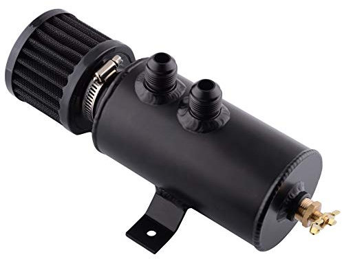 750ml Oil Catch Can Universal öLauffangbehäLter Tank Atmungsaktiver MotoröLbehäLter öLfangdose Mit EntlüFtungsfilter Auto Modifikation ZubehöR Treibstofftanks Schwarz