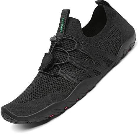 SAGUARO Zapatos de Agua Mujer Hombre Escarpines Piscina Secado Zapatillas para Nadar Ligeros Calzado para Vela, Negro tráfico, 39 EU