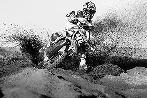Papier Peint Photo INTISSÉ-MOTORCROSS-350x260 cm-(6322AE)-Moto Course Motos Voitures Art photographique Colle Inclus Mural Décor Motif Poster Géant Stickers Muraux Optique Moderne Fond Effet XXL
