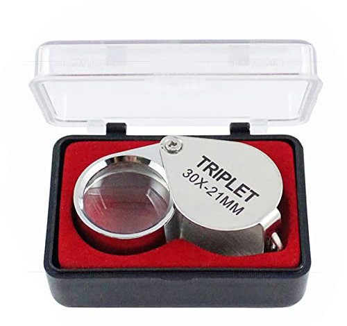 HREDZEO loupe grossissante 30x, portable pour bijoutiers et collectionneurs de pièces de monnaie et timbres
