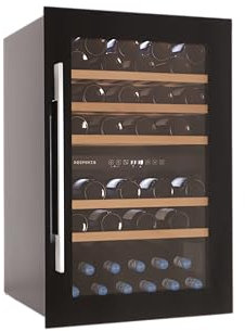 Respekta Cave à vin encastrable pour 57 bouteilles standard / 143 L de volume utile / 2 zones de température, de 5 °C à 22 °C/Touch Control/Lampe LED/Max. 38 dB/WKSE 57-19