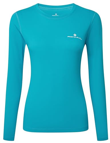 Ronhill Running, Wmn's Core L/S Tee, Azure/Bright White, 10