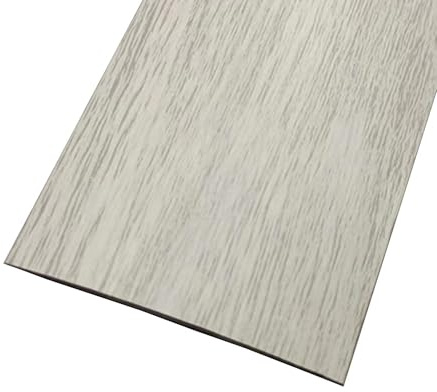 Tira de transición de suelo, 1 m x 5 cm, autoadhesiva, de PVC, tira divisora de puerta de suelo, tira de umbral de suelo para azulejos, madera, laminado, une espacio (veta de madera blanca)