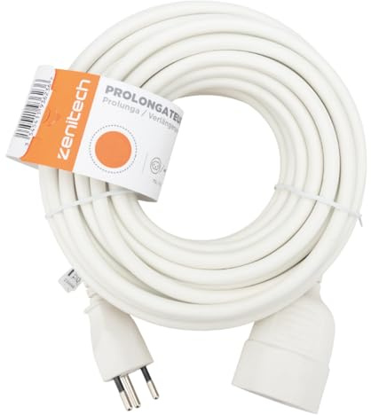 Zenitech - Cavo prolunga svizzero T12/T13 H05VV-F 3x1,5mm² 10m - Bianco