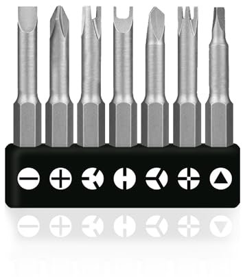 Lot de 7 tournevis spéciaux en forme de U 50 mm - Type Y - Intérieur cruciforme - Tournevis à trois points - Embouts de vissage