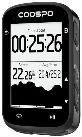 COOSPO Fahrradcomputer Fahrrad GPS Real Road CS500, Fahrradcomputer mit Navigation, 45 Stunden Akkulaufzeit, LCD-Display, Hintergrundbeleuchtung, IPX7, BLE5.0 & ANT+
