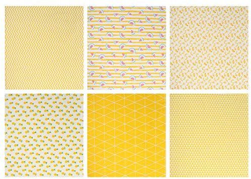 HAWILLOSCH 6St Fruchttuch-Set Steppmaterial Quiltzubehör baumwollstoffe selber Machen Stoffbündel Quadrate leinenbettwaesche постельное белье Quiltset Stoff zum Quilten Baumwolle Yellow
