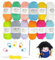 19pcs Knitting Kit, Beginners Knitting Set, Knitting Kits for Adults Children, Craft Knitting Starter Kit, Dishcloth Knitting Kit inclusive 12 Colour Yarn 1 Crochet Hook 5 Marking Pins 1 Sewing Needle