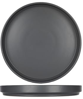 Cosy & Trendy Lot de 6 Assiettes Plates en Grès ALTO, Gris, D26Cm