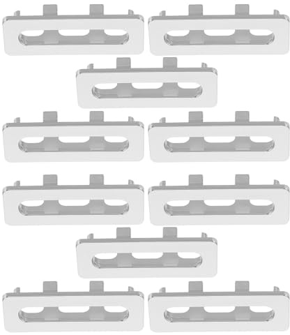 FOMIYES Anillos de Desbordamiento para Lavabo 10 Piezas, Tapa Decorativa de Plástico Rectangular, Inserto para Orificio de Rebosadero, Accesorios para Fregadero de Cocina y Baño,