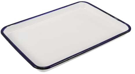 Homoyoyo Bandeja para Hornear Esmaltada 34×24 Cm Resistente al Calor, Molde Rectangular Antiadherente para Horno, Fuente Grande para Pizza y Tartas, Recipiente Cocina para Hornear y Asar