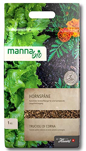 Hauert Bio Hornspäne 1 kg Langzeit Universaldünger Gemüse-, Obst und Zierpflanzen
