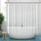 YISURE Duschvorhang Transparent kurz 180x150cm, kürzerer Duschvorhang Wasserdicht mit magneten, Breite 180 x Höhe 150cm