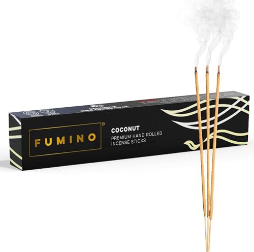 Fumino® Coconut Fresh Handmade Incense Sticks 14 per Box (15g) Masala Agarbatti Joss Scent Fragrance for Relaxation and Meditation, Home and House Decor