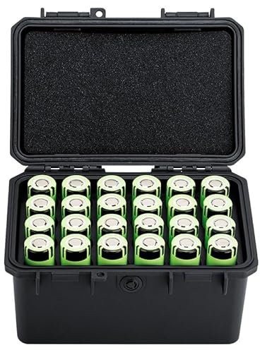 JJC 21700 Batteriegehäuse Batteriehalter Box Wasserdicht für 24 Stück 21700/20700 Akku und alle ähnlich Größe Batterien, Batterien Aufbewahrungskoffer Organizer