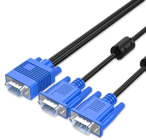 osayde ITOSAYDE 5.9ft VGA SVGA HD Cable Male-to-Male Video Cable One-to-Two Split Screen Supports 1080P Full HD, Suitable for Projectors, HDTVs, Monitors, LED Display etc.