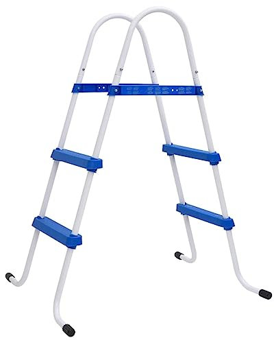 Rantry Escalera para Piscina Acero Azul y Blanco 84 cm Escaleras y rampas de Piscina