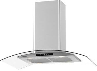 Dunstabzugshaube Isla, 90 cm, Fördermenge 1000 m³/h, Edelstahl, 3 Geschwindigkeiten, Aluminiumfilter, 3-lagig, Kohlefilter, Energieeffizienzklasse A++