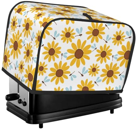 Copertura per tostapane a 2 fette, con tasche per piccoli elettrodomestici da cucina, protezione per impronte digitali, lavabile in lavatrice