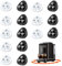 HWSWSH 16 Pcs Mini Roulettes Auto-adhésives en PVC, Roulettes Universelles Pivotantes à 360°, 3 Trous Mini Roulettes 8 Noires 8 Blanches pour Petit Electromenager Meuble Pots de Fleurs Ornements