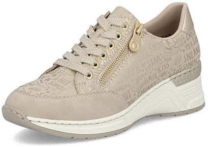 Rieker dam lågtopp sneakers N4316, dam halvskor, lös insats, Beige 62, 36 EU