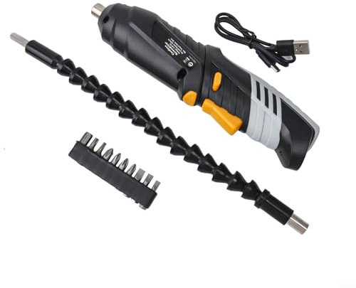 EpheyFIF Avvitatore elettrico senza fili da 3,6 V con batteria ricaricabile, manico girevole da 90° a 180° e interruttore F/R, 10 punte e albero flessibile per progetti fai da te