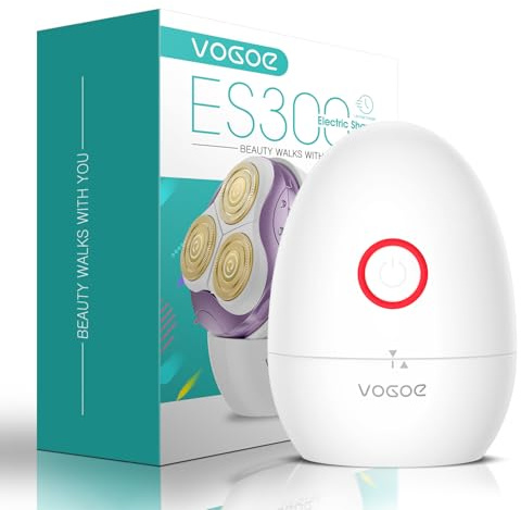 VOGOE Afeitadora Eléctrica Mujer con Cabezal Flotante 3D, Cuchilla Autoafilable y Recargable –Rasuradora Mujer para Piernas, Axilas, Cuerpo, Bikini y Rostro–Para Uso en Seco o en la Ducha Morado ES300