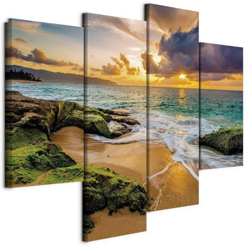 murando - Quadro Fonoassorbente Mare Estate 126x98 cm 4 Pezzi - Canvas con Struttura - Quadri Acustici XXL Grandi - Pannelli Fonoassorbenti Decorativi - Decorazione da Parete Soggiorno c-B-0540-b-i