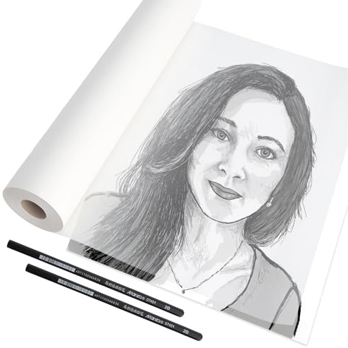 JYYWTSI Papier Calque en Rouleau 30cm x 50m 26g/m² Papier Patron Couture Papier Dessin Blanc Rouleau de Papier Calque Translucide pour Croquis Bricolage Couture Architecture Emballage