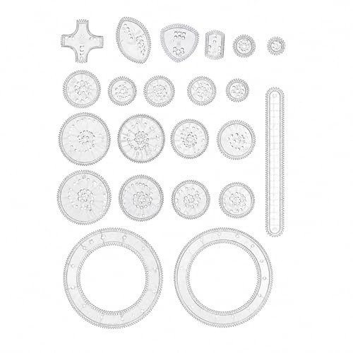 QIHAWN 22Pcs Spirograph Set, Spiral Geometric Stencils for Art Crafts | 22pcs spirograph drawing stencil set, smooth plastic, creates geometric spiral patterns for art craft & creative painting