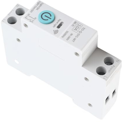 Sahgsa WIFI Smart Switch Breaker Intelligent Flamskyddad Timing Control för Smart Home Red Copper 1P+N för DIN35 Rail (10A)