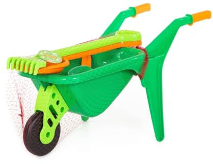 Polesie Schubkarre Gartenfüllung mit Schaufel Rechen Gießkanne Schere