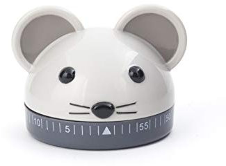 Kikkerland Küchentimer, Kunststoff, Grau, 6.3 x 6.2 x 5.2 cm