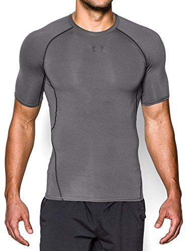 Under Armour UA HG Armour SS Camiseta Deporte, Hombre, Gris (Graphite), MD