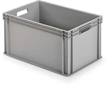 ALUTEC Conteneur en plastique fermé (capacité de 64 l, dimensions externes de 600 x 400 x 320 mm, empilable, apte au contact alimentaire, résistant au froid et à la chaleur de -40°C à +80°C) 75010
