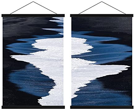 Sanauto B1 Posterleiste Posterschiene Posterleisten 70CM, Magnet Magnetische Holz Poster Aufhänger Halter Rahmen Leisten Bilder Bild Bilderleiste Bilderrahmen 70x100 70x50 (70cm, Schwarz, 2 Packungen)