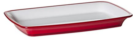Omada Design Piatto da Portata Grande, Rettangolare, in Acrilico Infrangibile, 34,5x23,5x3,5h cm, Made in Italy, Linea Square, Rosso