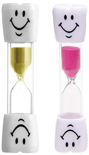 REQAG 2 Stück Sanduhr Timer Smiley Zähneputzen Zeitmesser Sanduhren 3 Minuten Sanduhren Für Kinder Countdown Berechnung für Kinder zähneputzen,Spiele,Kochen,Büro