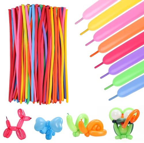 100 Pezzi Palloncini Modellanti Lunghi 30cm, Multicolori Magici in Lattice, Per DIY e Festa