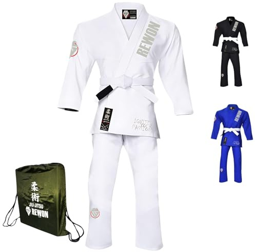 URBANSBEE Kimono Jiu Jitsu Gi - Tuta Cotone da BJJ Professionale Ultra Leggera per Uomini/Donne, Gi per Jiu Jitsu Brasiliano, Arti Marziali,Karate,MMA, Resistente/Comodo per Allenamento/Competizione