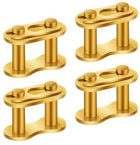 4 Stück Kettenglieder, Stahllegierung Robust Hauptglied Goldene Chain Master Link für Motorrad 50cc 70cc 90cc 110cc 125cc ATV Quad 4 Wheeler Pocket Bike, #428
