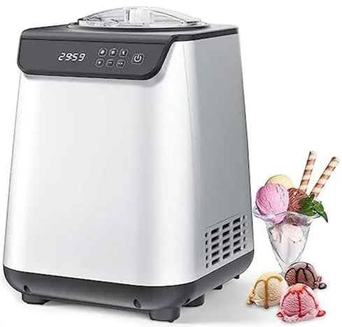 Sorbetière, sorbetière entièrement automatique 135 W, machine à sorbet gelato, avec compresseur intégré, machine à yaourt aux fruits, la pré-congélation n'est pas nécessaire, pour la maison, cadeau