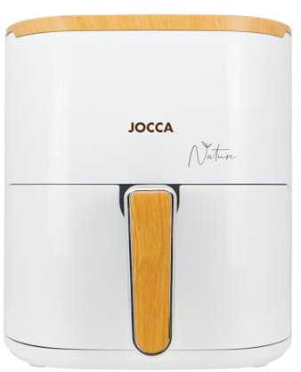 JOCCA Freidora de Aire Caliente 5L, Freidora Sin Aceite, Air Fryer, Temporizador, Temperatura Ajustable, Cocina Sana, (Blanca Nature)
